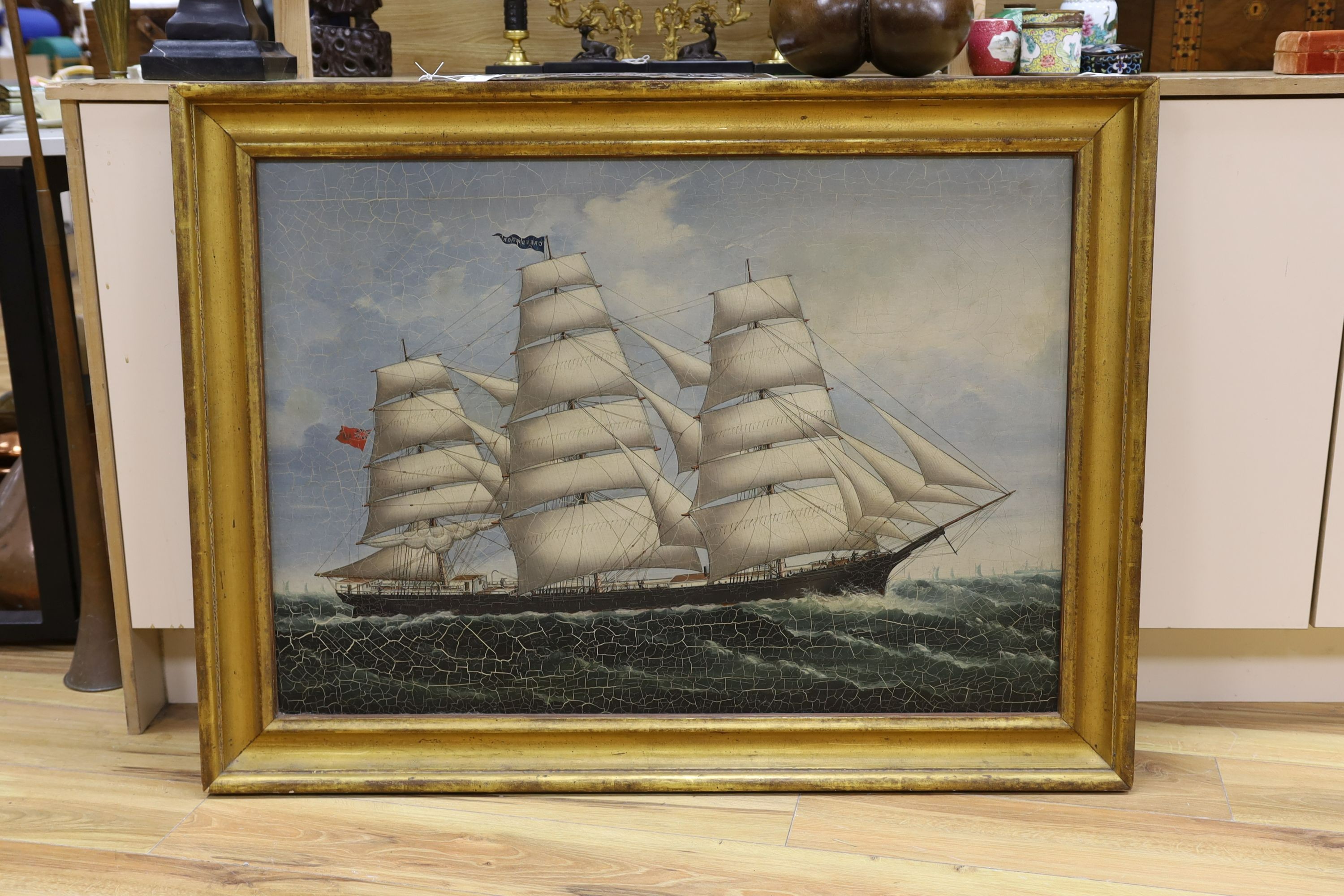 English School, oil on canvas, Portrait of the clipper ship Creadmoor, 67 x 95cm